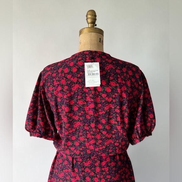 NWT Faithfull The Brand Sumaia Wrap Midi Dress Uma Floral Rayon Size XL US 10 - Picture 8 of 11